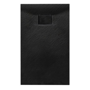 Cadita de dus dreptunghiulara slim imitatie piatra Juko 130 x 90 cm neagra