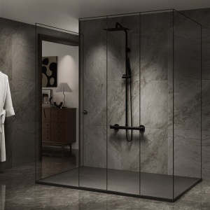 Cadita de dus dreptunghiulara slim imitatie piatra RIKO 150x80 cm neagra - Img 7