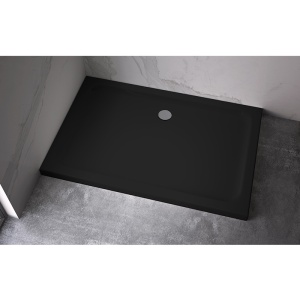 Cadita de dus dreptunghiulara slim ST06C 120x100 cm neagra - Img 4