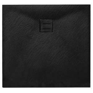 Cadita de dus patrata slim aspect marmura RIKO 80x80 cm neagra