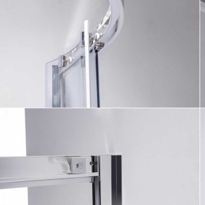 Cadita de dus semicirculara din sticla securizata rama cromata KZ101B 90 x 90 cm - Img 18