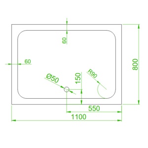 Cadita de dus SXL03D Inalta, Dimensiune 110x80cm, Culoare Negru - Img 8