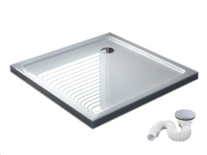 Cadita Dus Din Acril PRO VELDMAN, Sifon Inclus, Dop Crom Inclus, Dimensiuni 80 X 80 Cm, 90 X 90 Cm, 100 X 100 Cm, Alb - Img 2