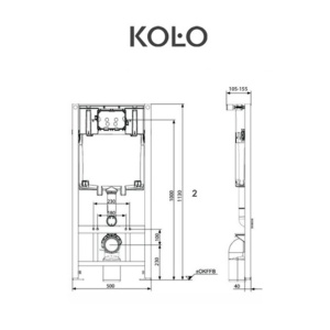 Cadru flush bideu PRO KOŁO, dimensiuni 50x113 cm, negru - Img 4