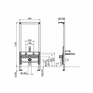 Cadru metalic pentru fixare bideu ViConnect Villeroy&Boch 112 cm - Img 2