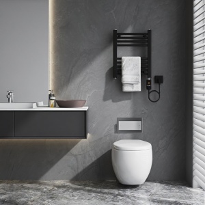 Calorifer electric de baie portprosop Manam 300W 50 x 40 cm negru - Img 6