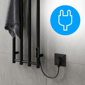 Calorifer electric portprosop Kasjan 140.5 x 34.6 cm, 250W, negru mat - Img 8