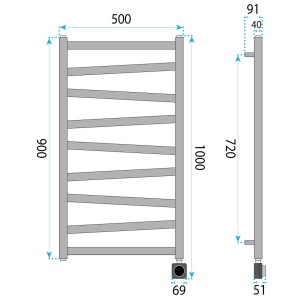 Calorifer electric, protprosop, REA TEVO 90x50 Negru Mat - Img 10