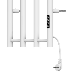 Calorifer electric vertical pentru baie Kasjan Alb – 140.5 x 34.6 cm, 250W cu panou LED si suport prosoape - Img 15