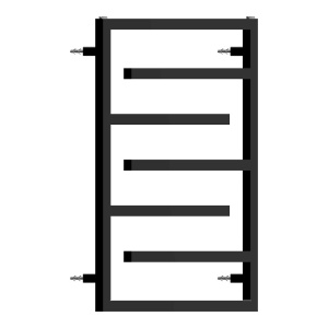 Calorifer portprosop pentru baie Anika 80 x 60 cm, negru mat - Img 3