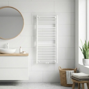 Calorifer portprosop pentru baie Corso 120 x 60 cm, alb lucios - Img 17