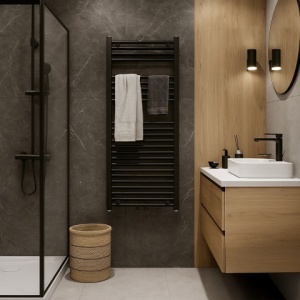 Calorifer vertical GAMA-BL-2 pentru baie 120x50, negru - Img 15