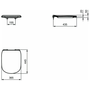 Capac wc slim softclose Ideal Standard Tesi negru mat - Img 3