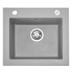 Chiuveta Bucatarie Pro GRANIT WEST GREY, Dimensiuni 44 x 48.5 x 17 cm, 1 Cuva, Incastrabila, Gri - Img 1