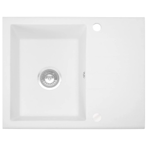 Chiuveta Bucatarie REA NORTH WHITE, Dimensiuni 48.5 x 59.5 x 18 cm, 1 Cuva, Picurator Reversibil, Incastrabila, Forma Dreptunghiulara, Alb - Img 1