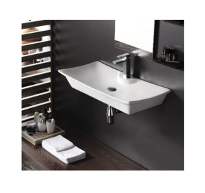 Chiuveta de blat PRO ASTRA, Dimensiuni 80 x 39 x 12 cm, Forma Dreptunghiulara, Ceramica sanitara, cu gaura baterie, Alb - Img 2