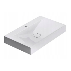 Chiuveta de blat PRO ERA ARON, Dimensiuni 100 cm x 48 x 10 cm, Conglomerat, Cu Gaura baterie, Alb - Img 1