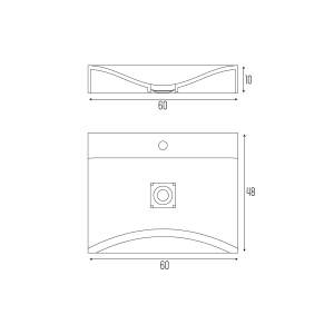 Chiuveta de blat PRO ERA ARON, Dimensiuni 60cm x 48 x 10 cm, Conglomerat, Cu Gaura baterie, Alb - Img 3