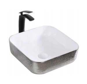 Chiuveta de blat PRO ERA RODO, Dimensiuni 38.5x 38.5x 13.5 cm, Forma Dreptunghiulara, Ceramica sanitara, Fara gaura baterie, Silver - Img 1