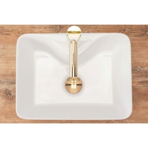 Chiuveta de blat REA Kelly Mini, Dimensiuni 41x 31x 13cm, Forma Dreptunghiulara, Ceramica sanitara, gaura baterie, Alb - Img 4