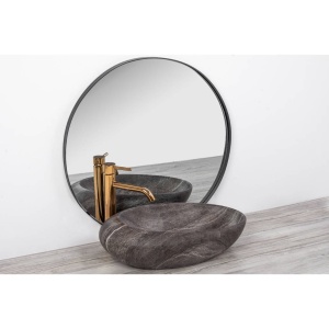 Chiuveta de blat REA ROXY A, Dimensiuni 49 x 31 x 13.5 cm, Forma Ovala, Ceramica sanitara, Maro - Img 2