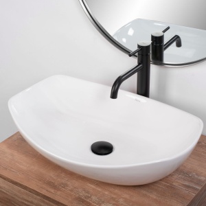 Chiuveta de blat REA TANGO, Dimensiuni 57 x 41 x 15 cm, Forma Ovala, Ceramica sanitara, Alb - Img 4