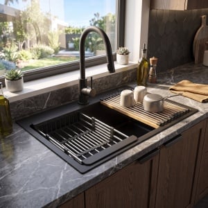 Chiuveta din inox cu set accesorii Rea Liam Black - Img 3
