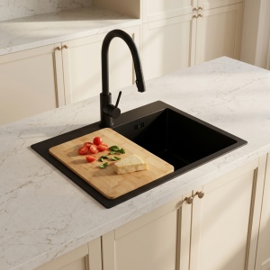 Chiuveta din inox cu set de accesorii Rea Leo Black 50 cm - Img 4