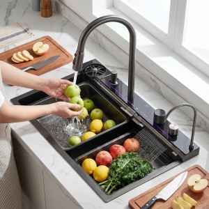 Chiuvetă multifuncțională din inox REA Alonzo Negru - Img 4