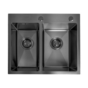 Chiuvetă pentru bucatarie din inox, neagra, Toby Black