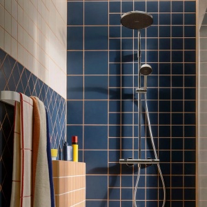 Coloana de dus cu baterie termostatata Hansgrohe Activera S EcoSmart si para cu 2 functii finisaj crom lucios - Img 9
