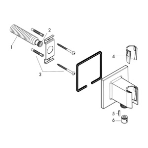Cot conector cu suport para dus Hansgrohe Fixfit crom lucios - Img 3