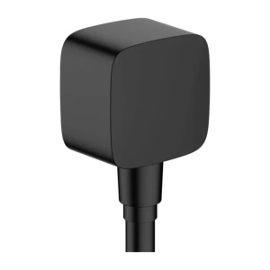 Cot conector dus Hansgrohe FixFit cu valva antireflux negru mat - Img 1