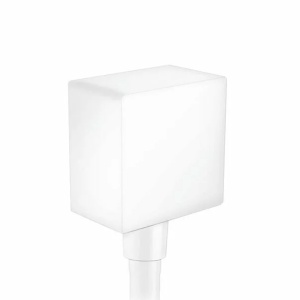 Cot conector dus Hansgrohe FixFit Square alb mat - Img 1