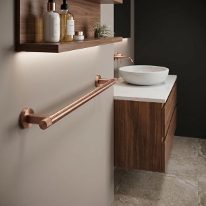 Cuier de baie, bara prosop, Rea Ori Brush Copper - Img 5