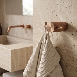 Cuier de baie dublu Rea Solo Brush Copper 64104A - Img 7