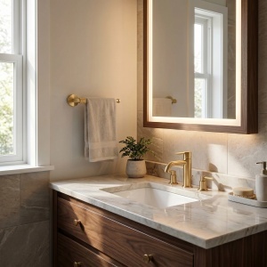 Cuier de baie Rea Rivo Brush Gold - Img 3