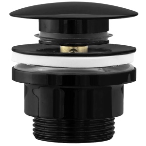 Dop universal pentru lavoar click-clack Rea BLACK METALIC - Img 1