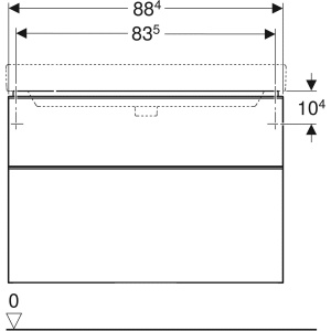 Dulap baza suspendat Geberit Smyle Square cu 2 sertare 89 x 47 cm nuc american - Img 4