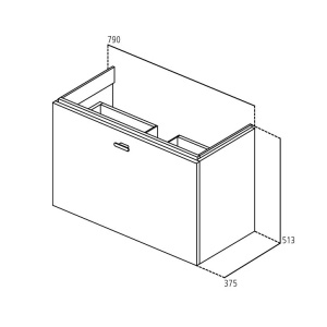 Dulap baza suspendat Ideal Standard Connect Space alb 80 x 38 cm cu un sertar - Img 2