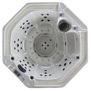 Jacuzzi de gradina alb, rotund exterior antracit PRO 107 pentru 6 persoane 220 x 200 x 97 cm - Img 6
