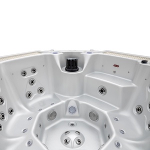 Jacuzzi de gradina alb, rotund exterior antracit PRO 107 pentru 6 persoane 220 x 200 x 97 cm - Img 16
