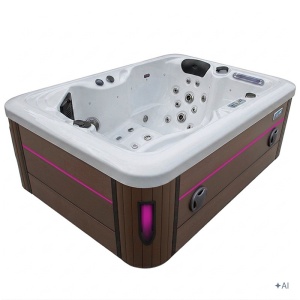 Jacuzzi pentru gradina sau terasa SPA405 interior arlb perlat exterior cafeniu 195 x 140 cm