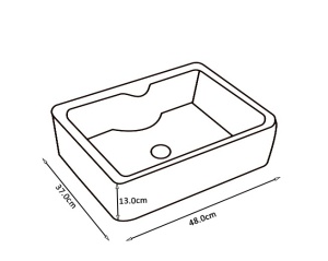 Lavoar ceramic dreptunghiular cu montaj pe blat Elise White Gloss 48 x 37 cm - Img 11