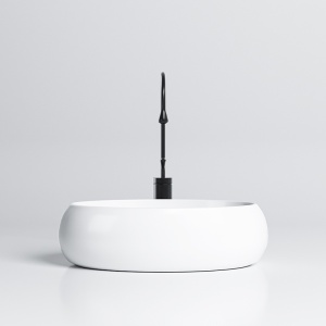 Lavoar ceramic oval cu montaj pe blat Cari White 50 x 31 cm - Img 4
