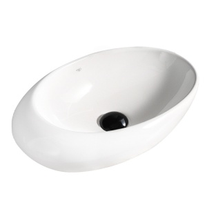 Lavoar ceramic oval cu montaj pe blat Emma White Gloss 49 x 31 cm - Img 8