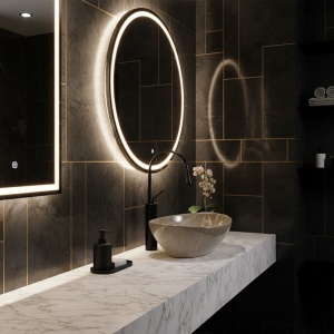 Lavoar ceramic oval cu montaj pe blat Lumo Beige Gloss 33 x 45 cm - Img 4