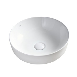 Lavoar ceramic rotund cu montaj pe blat Fino White Gloss 41 x 15 cm - Img 10
