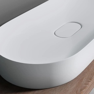 Lavoar de baie Iris , pentru blat , Dimensiune 71 cm , Culoare Alb - Img 2