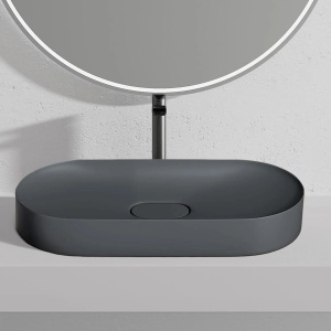 Lavoar de baie Iris , Pentru blat , Dimensiune 71 cm , Culoare Grey Mat